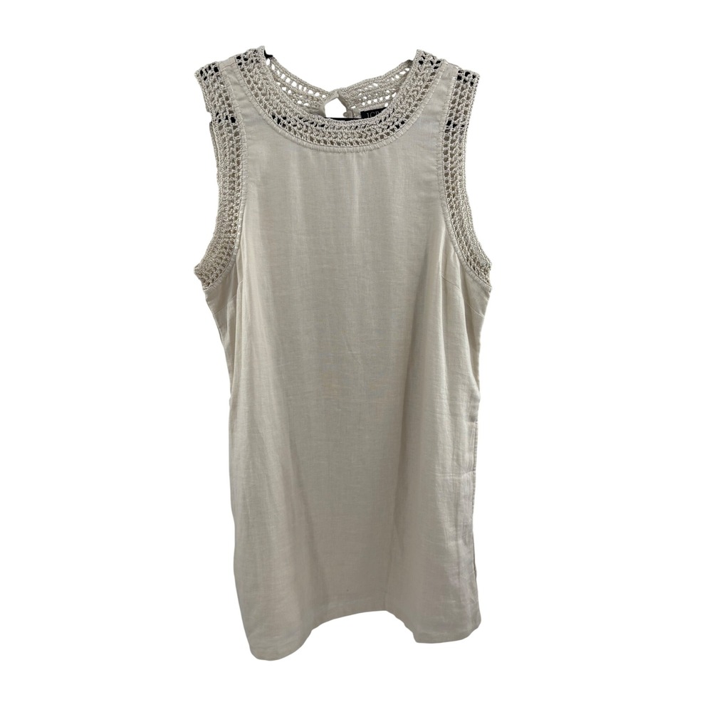 J. Crew Factory Cream Crochet Yoke Sleeveless Dress